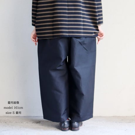 **2025a/w到着** homspun ホームスパン　W/Lギャザーワイドパンツ　#ベージュ、ダークグリーン、ブラック　【送料無料】