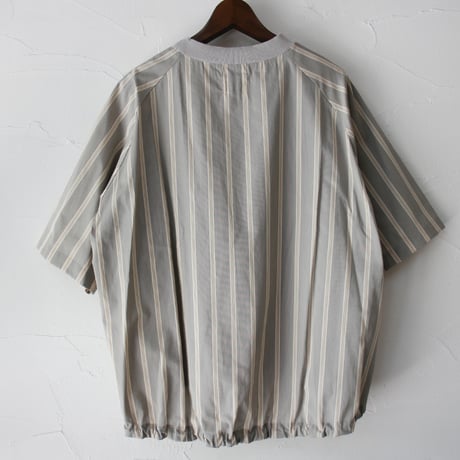 **再入荷**atelier naruse アトリエナルセ cotton typewriter shibori hem pullover コットンタイプライター裾絞りプルオーバー #グレイ