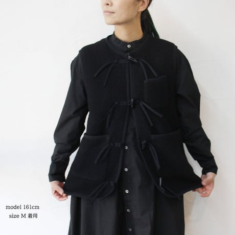 ASEEDONCLOUD アシードンクラウド　Kigansai wool fleece vest #black 【送料無料】