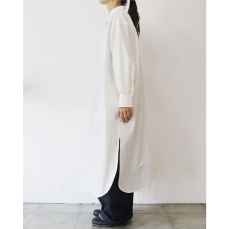 **またまた再入荷** atelier naruse アトリエナルセ　コットンタイプライターロングシャツ　#ホワイト　【送料無料】