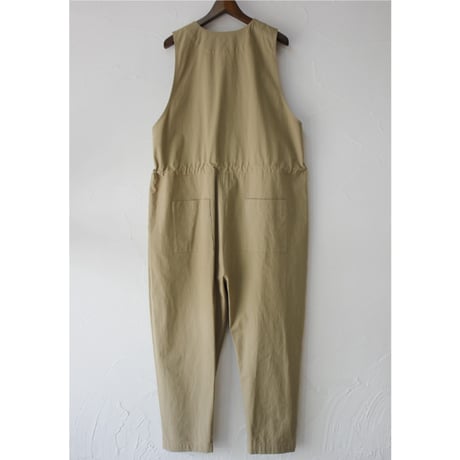 **再入荷** atelier naruse アトリエナルセ　ヴィンテージ馬布コットンオーバーオール　#キナリ、ベイジュ、ブラック