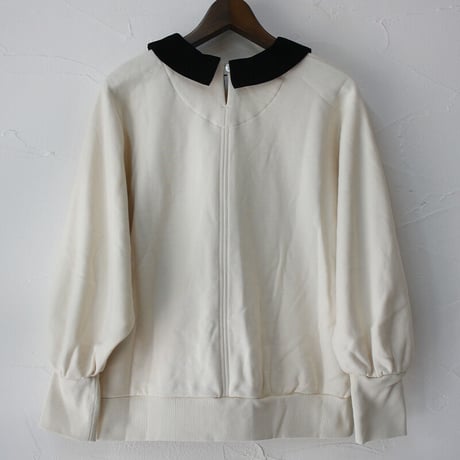 MAGALI マガリ コットンシルケットスウェットプルオーバー　#ブラック、グレー、アイボリー