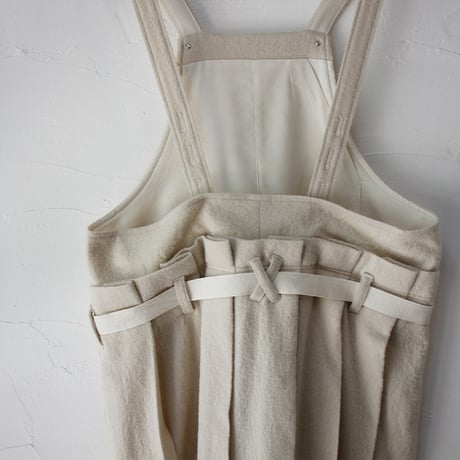 ASEEDONCLOUD アシードンクラウド　Foggy wool Sankayo apron dress #off white