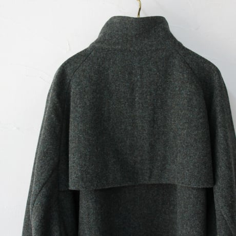 ASEEDONCLOUD アシードンクラウド　Hiraeth wool herringbone  tent gown #Blue green 【送料無料】