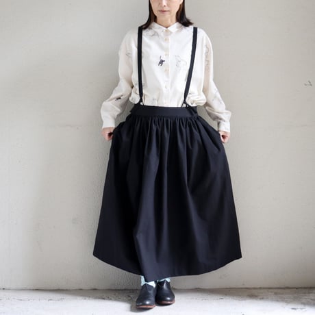 atelier naruse アトリエナルセ　コットンサスペンダースカート　cotton suspender skirt　#キャメル、ブラック