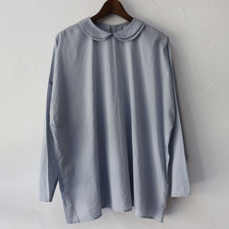 **またまた再入荷** homspun ホームスパン　ダブルフラットカラープルオーバーブラウス