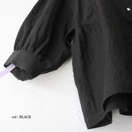 **またまたまた再入荷** LinenYa リネンヤ　リネンスタンドカラーブラウス　#ブラック、ベージュ、ネイビー、チャコール、ホワイト、グレー