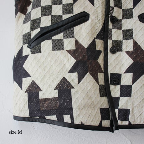 ASEEDONCLOUD アシードンクラウド　Map quilt print Reversible uniform vest #off white 【送料無料】