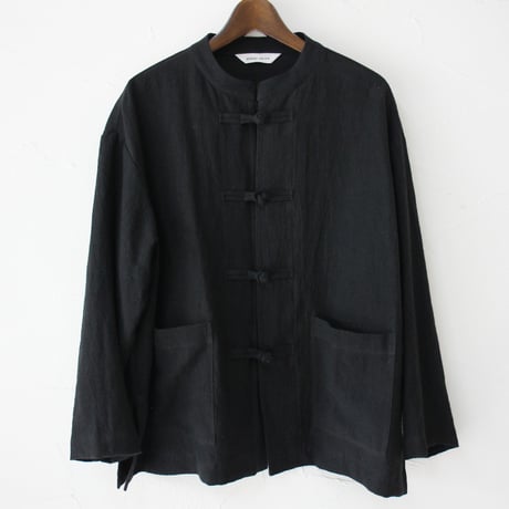 atelier naruse アトリエナルセ　リネンチャイナブラウス　linen Chinese blouse　#ブラック