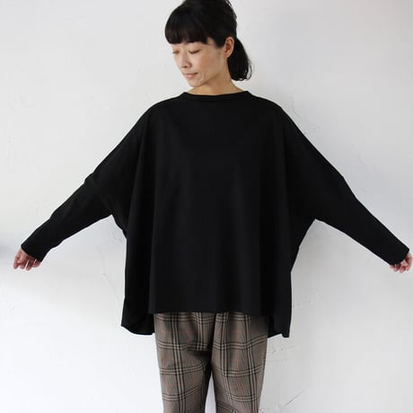 **2022s/s分到着** TRAVAIL MANUEL トラバイユマニュアル　ミディ天竺ワイドプルオーバー　#WHITE、SAGE、BLACK