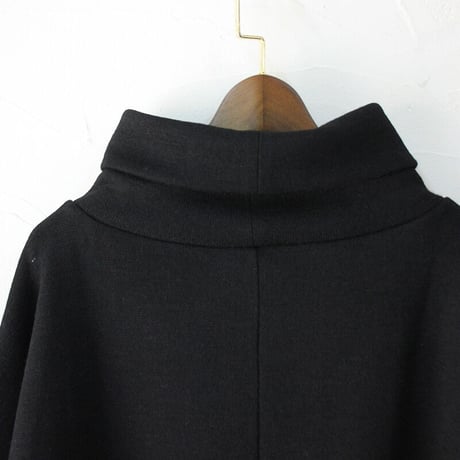 **再入荷** Linenya リネンヤ　ウールボリュームネックプルオーバー　#ブラック　【送料無料】