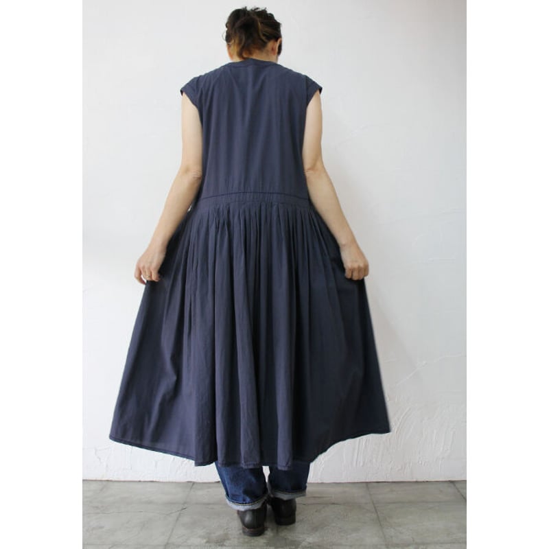 homspun ホームスパン カシュクールノースリーブワンピース #ネイビー 