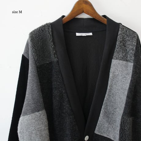 ARTE POVERA アルテポーヴェラ　ウールMIXパッチワークカーディガン　#ブラック