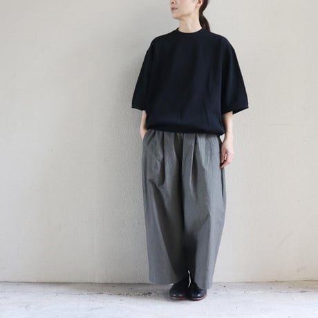 amne アンヌ　MINI TERRY half sleeve crew ミニテリー半袖クルーネック　#ブラック