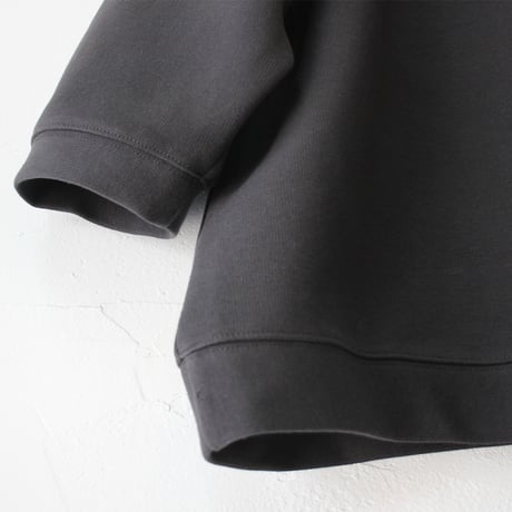 ARTE POVERA アルテポーヴェラ　刺し子風コットン天竺8分袖トレーナー　#スミクロ、ベージュ