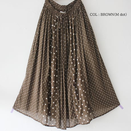 **またまた再々入荷** soil ソイル　ドットパッチワークギャザースカート　#ブラック、ブラウン、ネイビー　【送料無料】