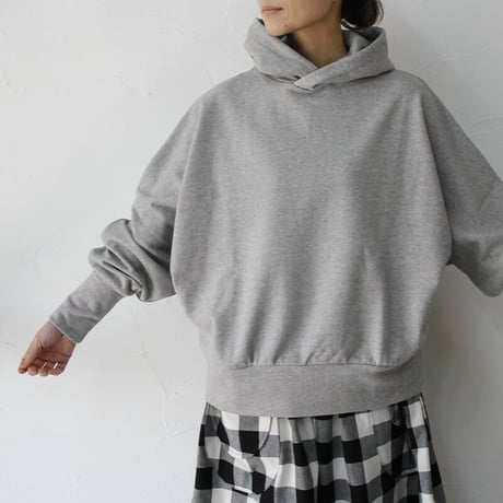 **またまた再入荷** Linenya リネンヤ　コットンスウェットドルマンパーカー　#TOPグレー