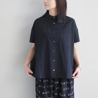 **またまたまた再入荷** LinenYa リネンヤ　80タイプライタートリプルウォッシュ丸襟半袖ブラウス　【送料無料】