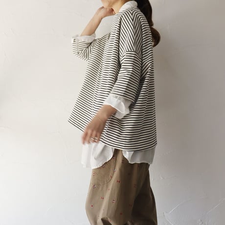 **またまた再入荷**　Linenya リネンヤ　デラヴェボーダー７分袖Tシャツ　【送料無料】