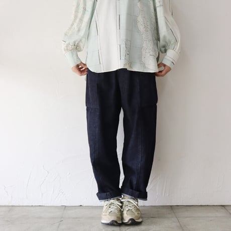 **再入荷** sasanqua by trees サザンカバイツリーズ　10ozカツラギデニムハイドシームトラウザー　#アイボリー、インディゴ　【送料無料】