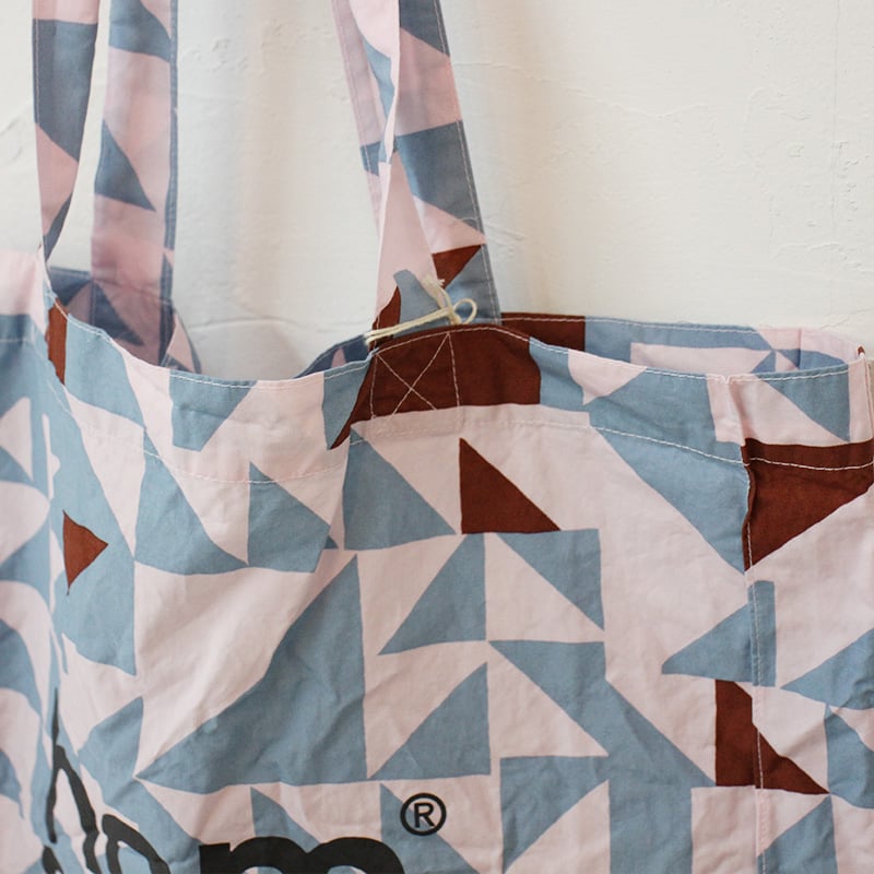 homspun ホームスパン ロゴプリントBAG #ピンクxサックス、レッドx 