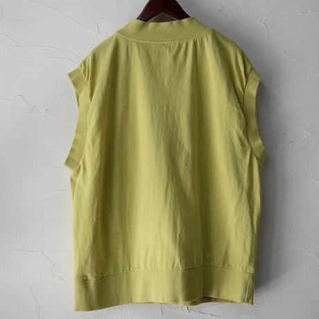 ARTE POVERA アルテポーヴェラ　製品染め16/-ムライト天竺Vネックベスト　#黒、レモン、ラベンダー