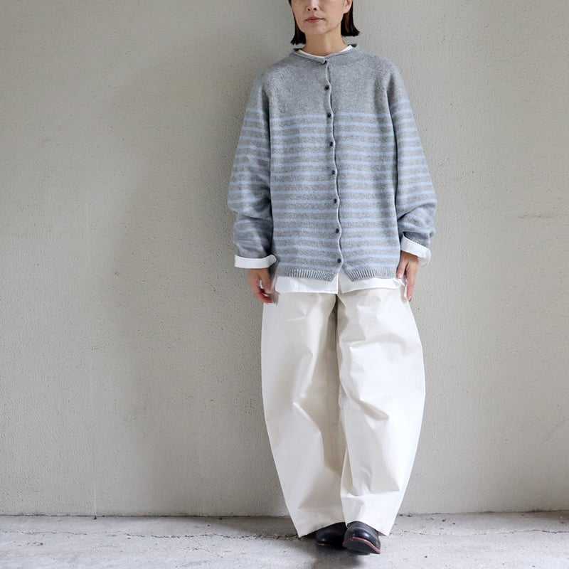 maomade マオメイド エアーヤーンパネルしましま2WAYプルオーバー