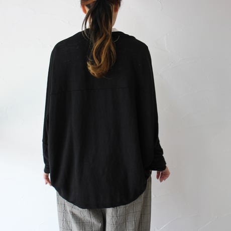 **またまた再入荷** TRAVAIL MANUEL トラバイユマニュアル　リネン天竺ボレロカーディガン　#ブラック、杢グレー、レッド、イエロー　【送料無料】