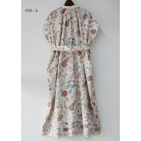 ASEEDONCLOUD アシードンクラウド　Antique flower print Jiyusou smock dress #ナチュラル【送料無料】