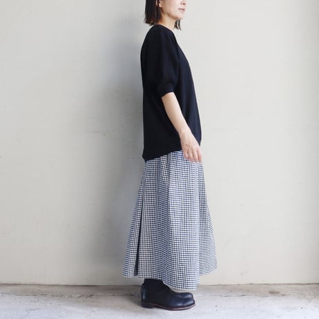 **またまたまた再入荷** LinenYa リネンヤ　コットンシルクタックスカート　#ギンガムチェック