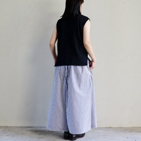 homspun ホームスパン　タイプライターギャザーキュロットパンツ　#ギンガム、ストライプ　【送料無料】