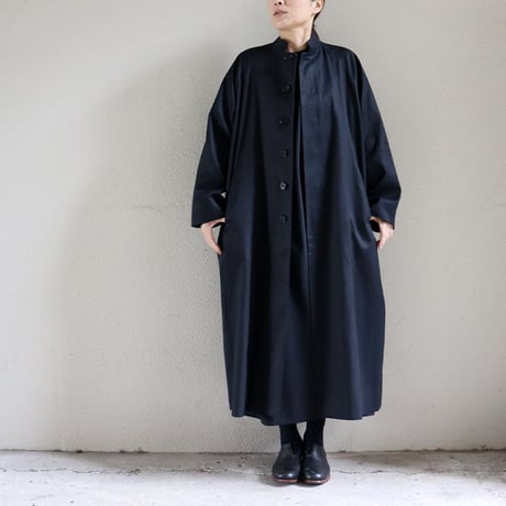 atelier naruse アトリエナルセ 　コットンスタンドカラーコート cotton stand collar coat #ブラック　【送料無料】