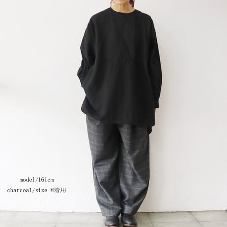 TRAVAIL MANUEL トラバイユマニュアル　グレンチェック起毛プランパンツ　#チャコール、ブラウン　【送料無料】
