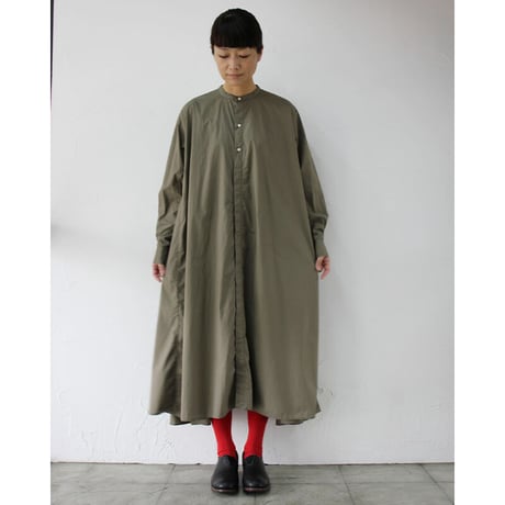 **再入荷** sasanqua by trees サザンカバイツリーズ　プルオーバーライクシャツワンピース　#ブラック、カーキ　【送料無料】