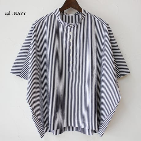 **またまたまた再入荷** LinenYa リネンヤ　近江タンブラーヘンリーネックブラウス　#ブラック、ネイビー、ベージュ、レッド