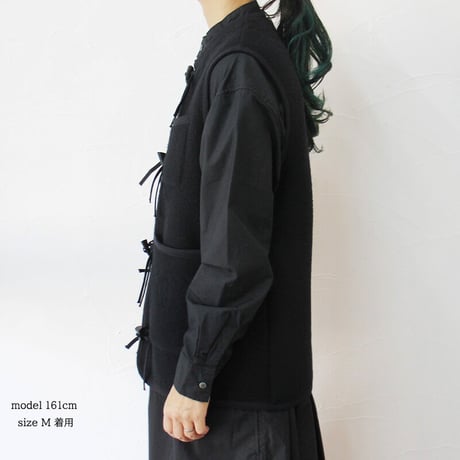 ASEEDONCLOUD アシードンクラウド　Kigansai wool fleece vest #black 【送料無料】