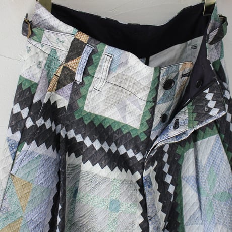 ASEEDONCLOUD アシードンクラウド　Mosaic quilt print Jyunreika trouser #black 【送料無料】