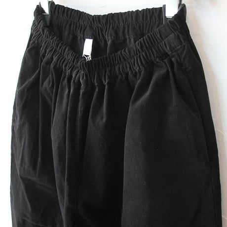 **再入荷** homspun ホームスパン　細コールギャザーパンツ　#ブラック　【送料無料】