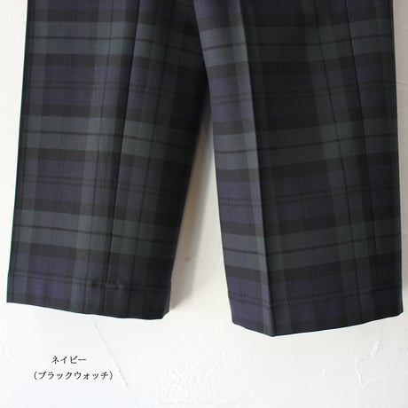 TRAVAIL MANUEL トラバイユマニュアル　T/Rツイルチェック裏起毛１タックスラックス