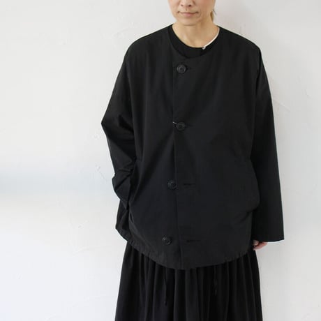 **再入荷** TRAVAIL MANUEL トラバイユマニュアル　T/Cバイオウェザーノーカラーブルゾン　#ブラック、カーキ