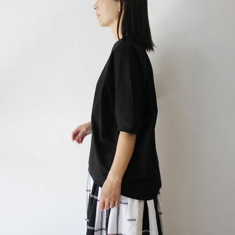 TRAVAIL MANUEL トラバイユマニュアル　ミディ天竺カービープルオーバー　#ホワイト、ブラック、ブルー　【送料無料】