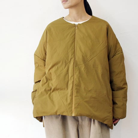 **またまたまた再入荷** LILOU + LILY リルアンドリリー　NO COLLAR DAWN JAKET　ノーカラーダウンジャケット　#ブラック、モカブラウン