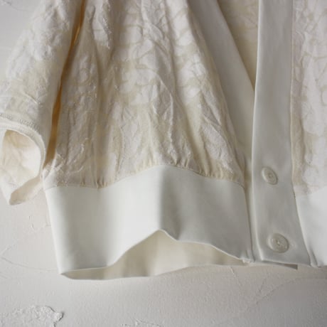 ARTE POVERA アルテポーヴェラ　インドジャガード8分袖カーディガン　#キナリ