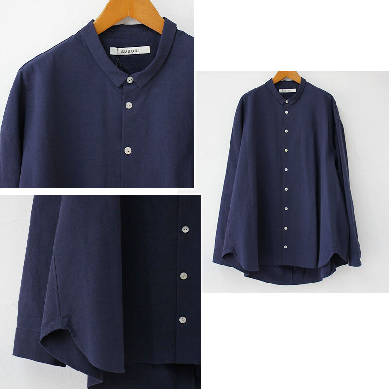 SUSURI ススリ ヘムレンシャツ #predawn blue 【送料無料 SUSURI ススリ ヘムレンシャツ #predawn blue 【送料無料