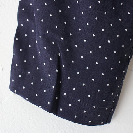 TRAVAIL MANUEL トラバイユマニュアル　キュプラドットガセットパンツ　#ネイビーブラック