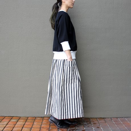 amne アンヌ　GIZA3/4crew　ギザコットン7分袖クルーネック　#イエロー、グリーン、ブラック