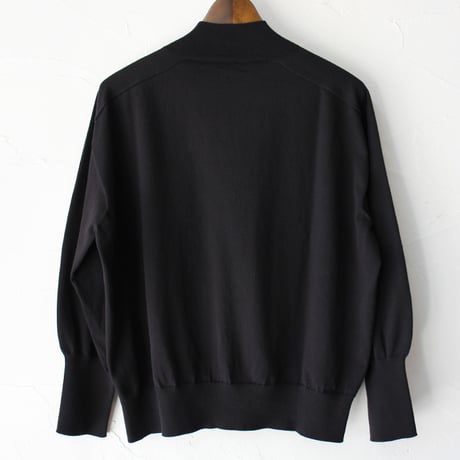 **またまたまた再入荷** LinenYa リネンヤ　as it is.　コットンモックネック長袖ニット　#ブラック、ネイビー　【送料無料】