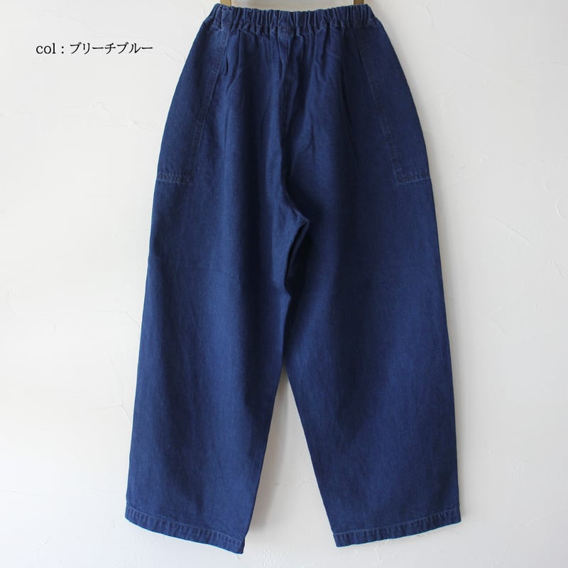 今季も再入荷** homspun ホームスパン 10ozデニムギャザーパンツ