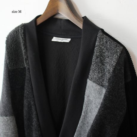 ARTE POVERA アルテポーヴェラ　ウールMIXパッチワークカーディガン　#ブラック