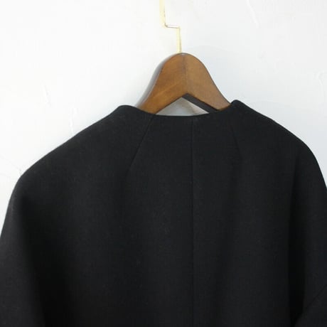**再入荷** atelier naruse アトリエナルセ　melton wool cocoon coat　メルトンウールコクーンコート　#ブラック　【送料無料】